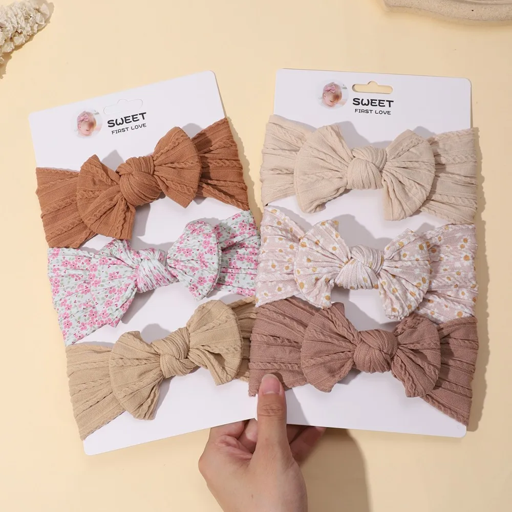 3Pcs/Lot Cable Knit Baby Headbands For Children Elastic Baby Girl Turban Kids Hair Bands Newborn Headwrap Baby Hair Accessories