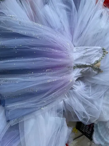 Imagen 2 del producto Vestido largo degradado con tutú de Ballet para niños y adultos, tutú romántico morado, trajes de Ballet para niñas y mujeres, faldas de baile del vientre de bailarina