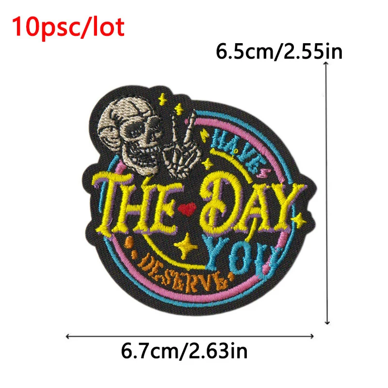 Parche bordado termoadhesivo calavera terror – Estilo punk para ropa