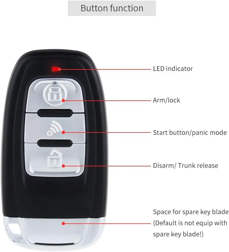 EC003-1 PKE Passive Keyless Entry Car Alarm System Push Button Start Remote Start Starter DC12V