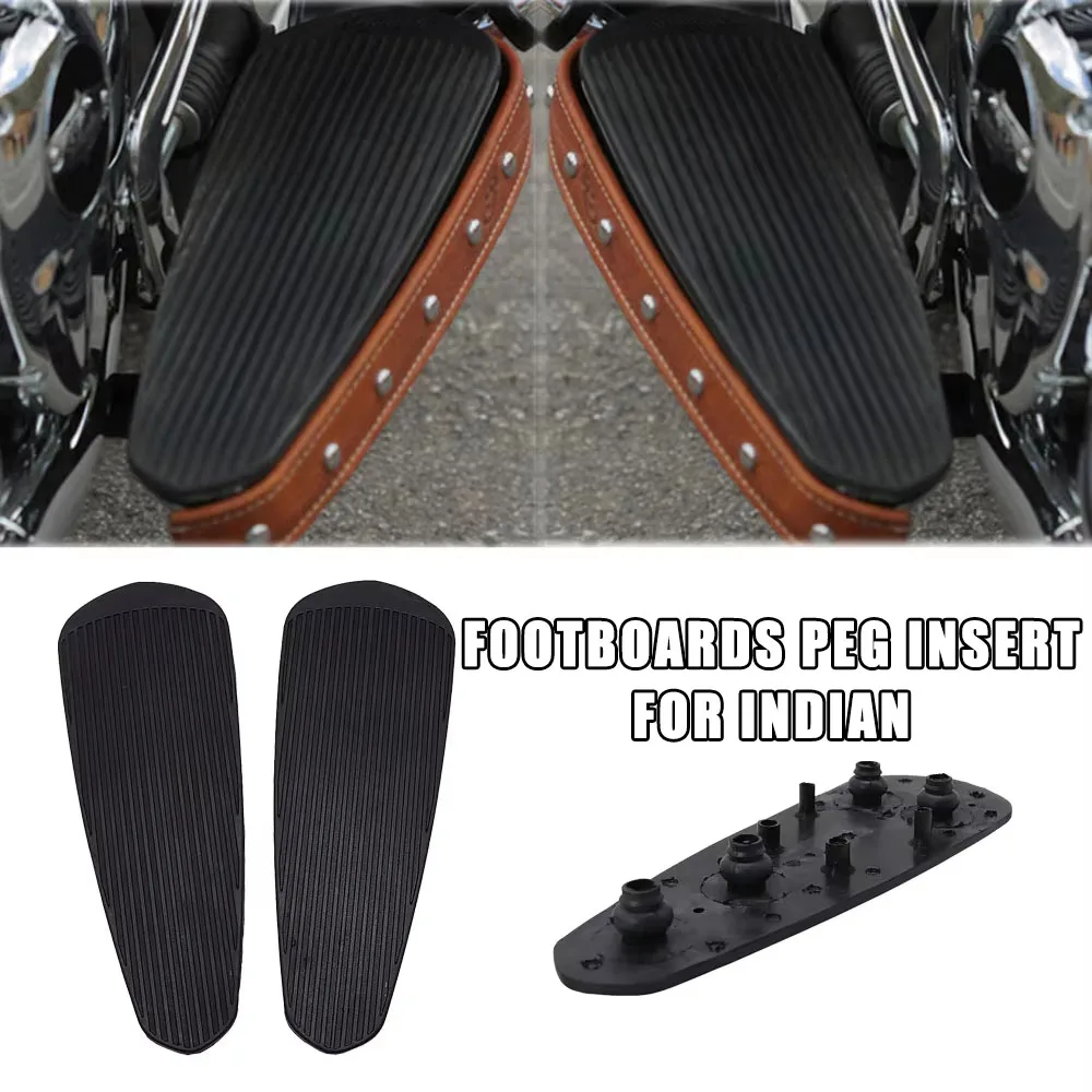 

Motorcycle Black Floorboard FLoorboards Footpeg Insert Pad Rubber Accessory For Indian Chief Chieftain Dark Horse Roadmaster