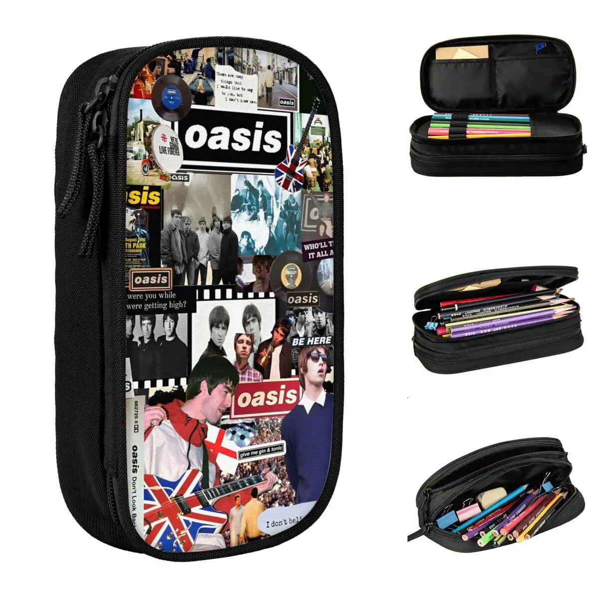 

Oasised Rock Collage Pencil Case Cute Pen Box Bag Student Large Storage Students School Gift Pencilcases