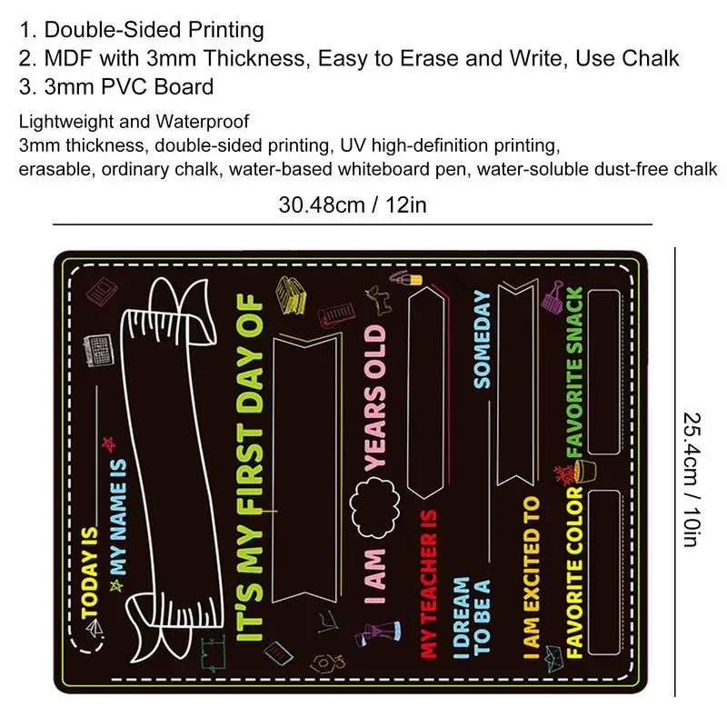 First Day Of School Board 10 X 12 First Day Of School Board Sign Reusable Back To School Sign Photo Prop Back To School Supplies
