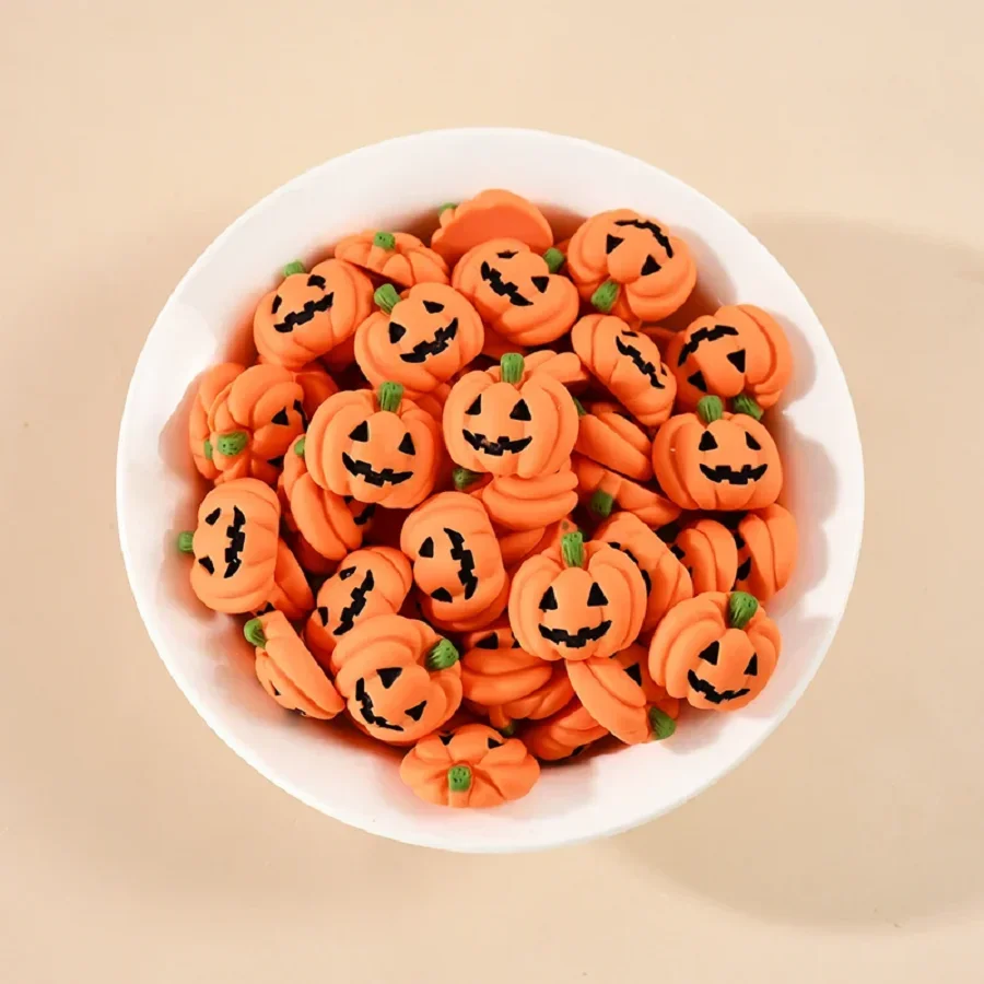 10-20Pcs Halloween Resin Ghost Pumpkin Miniatures Mini Flatback Charms Pumpkin Halloween Party Table Scatter Decor DIY Crafts