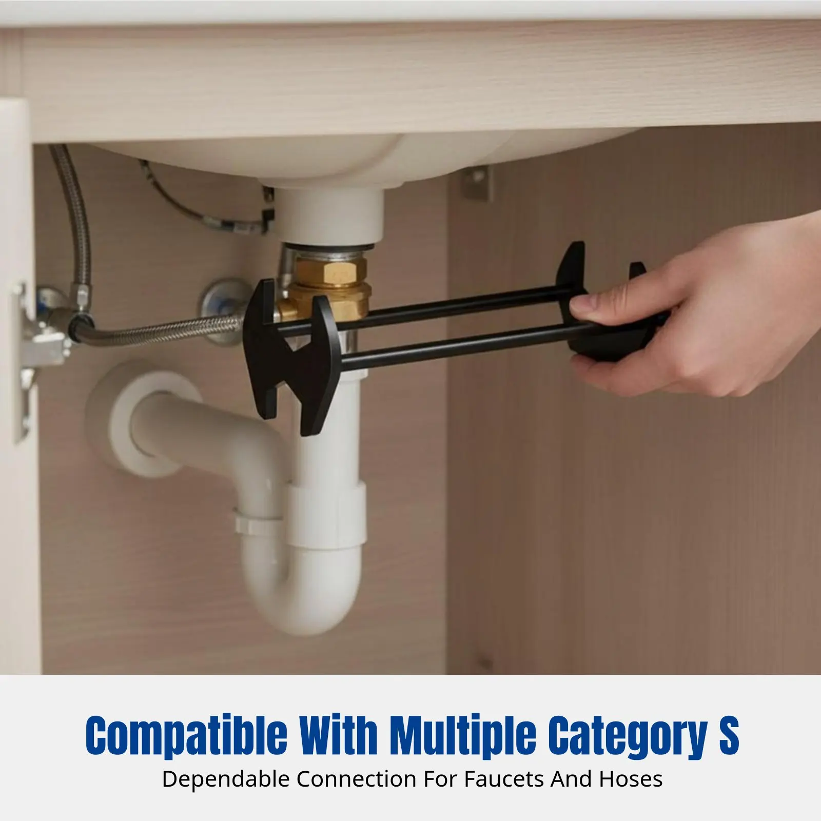

Multifunctional Sink Wrench, Universal Wrench, Faucet Installation & Repair Tool, Compact for Small Spaces