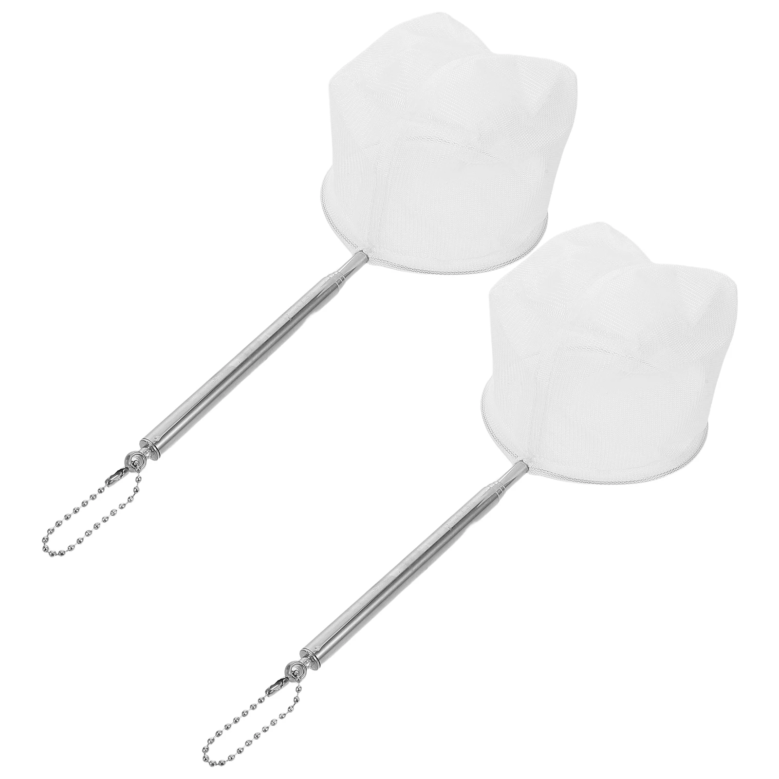 

2 Pcs Scaling Fishnet Adjustable Length Fishing Catch Portable with Telescoping Handle Pole Tank Small Pond Long Fishnets