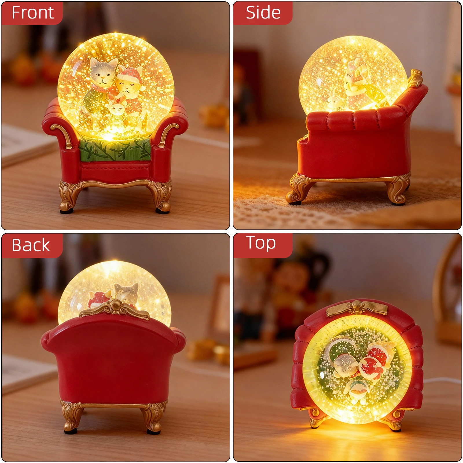 

Magical LED Snowball Decor Adorable Animal Scene Creates a Cozy Holiday Ambience, Perfect Christmas Gift for Families & Kids