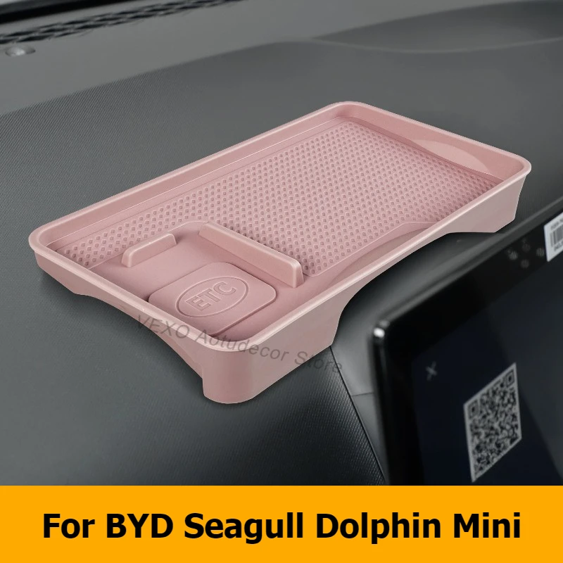 

For BYD Seagull Dolphin Mini Surf 2023 2024 2025 Car Navigation Rear Storage Case Screen Organzier Box Phone Holder Accessories