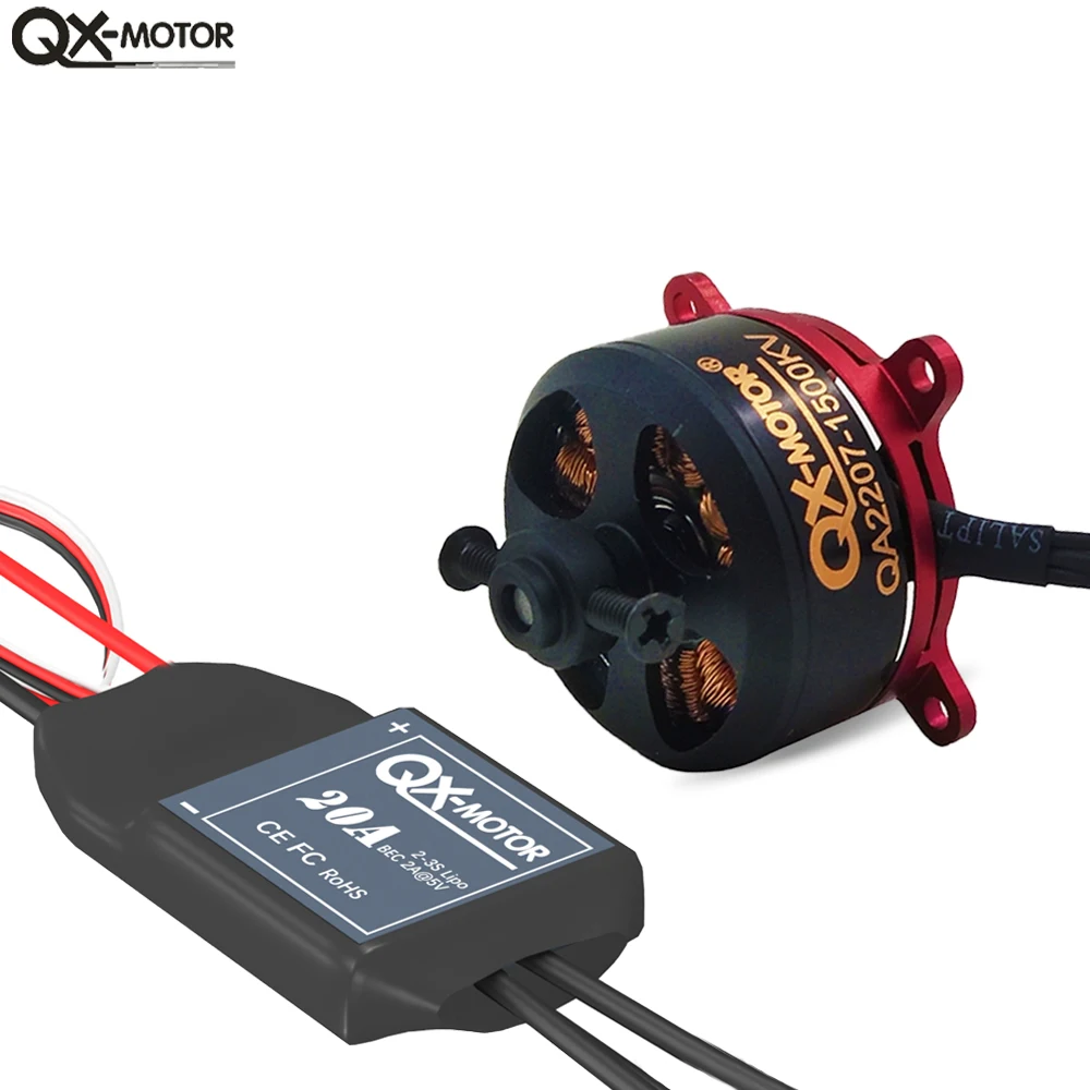 QX-MOTOR QA2207-1500KV borstelloze motor met QX-20A 3S ESC voor afstandsbediening speelgoedonderdelen