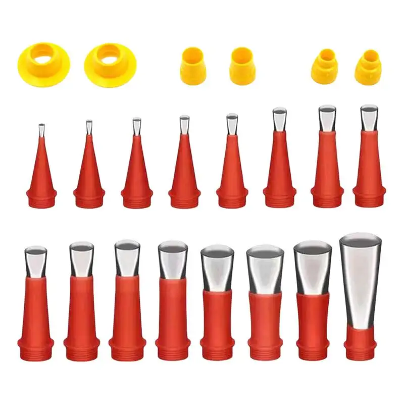 

Rubber Nozzle Tool Kit Stainless Steel Rubber NozzleWith Base 22PCS Reusable Caulking Nozzle Coating Small Tool Kit Caulk Nozzle