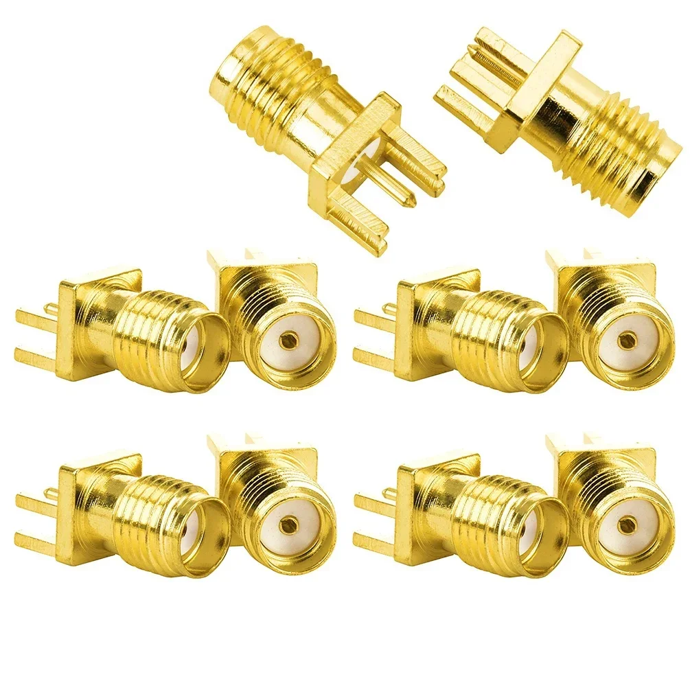10 Pack SMA SMA-KE 1.7mm Male Female Jack Connector Brass PCB Clip Mount Durable EasyInstall RF Antenna WiFi 5G IoT StableSignal