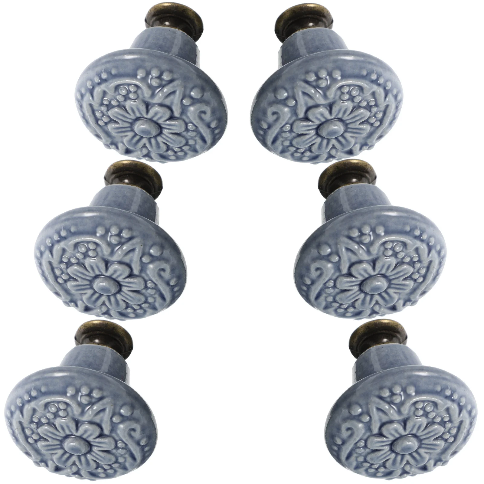 

6Pcs Elegant Ceramic Drawer Knobs Comfortable Touch Cabinet Handles for Unit Bedroom Furniture Upgrade Decor