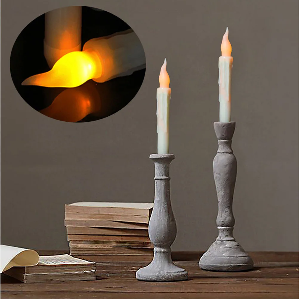 

6Pcs Slim LED Flameless Lights Flickering Drip Lights for Home Wedding Decor Warm White Glow Flameless Candles