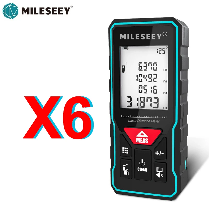 Mileseey Digital Laser Rangefinder Distância Medidor Fita Métrica x5