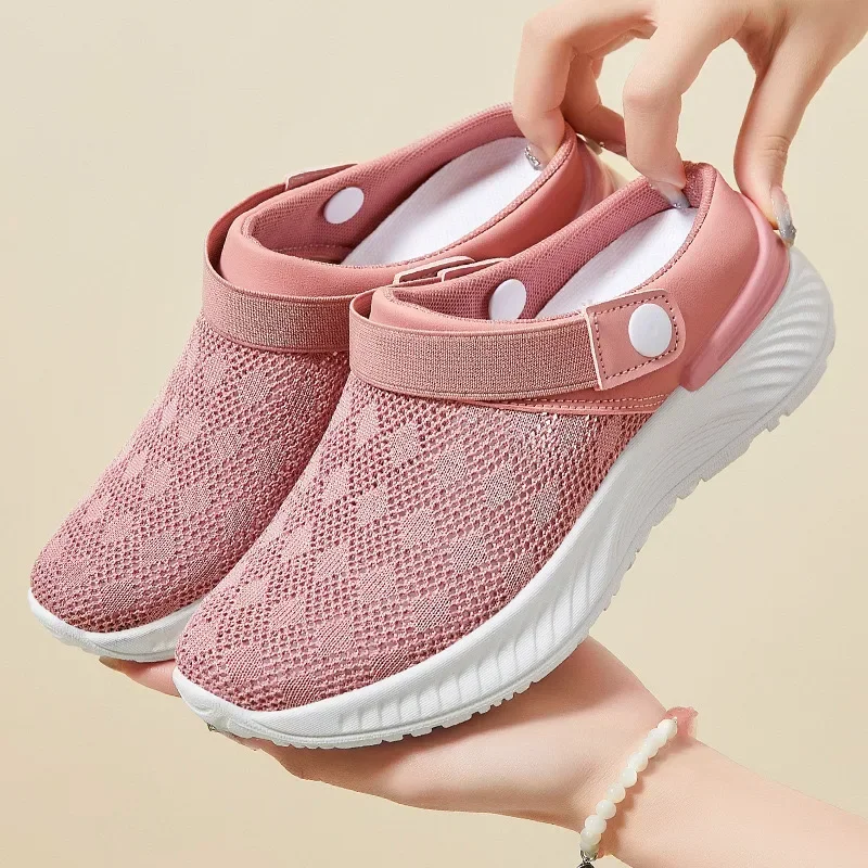 

Summer New Women Shoes Fashion Casual Breathable Mesh Slippers Outdoors Mesh Fabric Women Vulcanized Shoes Zapatos De Mujer