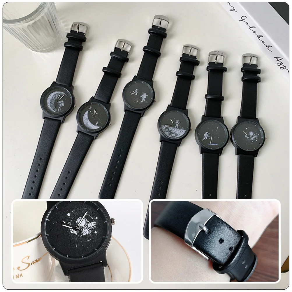 ساعة رائد الفضاء للنساء والرجال بحزام دقيق وحركة كلاسيكية متعددة الاستخدامات وتصميم آمن ومتين ومفيد هدية تزيينية #3