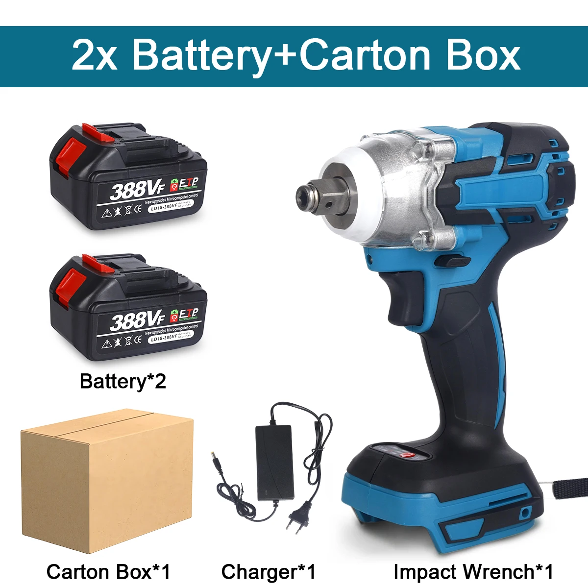 ประแจผลกระทบไฟฟ้าประแจไฟฟ้าไร้สายไร้แปรงถ่าน 1/2 นิ้วใช้งานร่วมกับ Makita 18V แบตเตอรี่ไขควงเครื่องมือไฟฟ้า