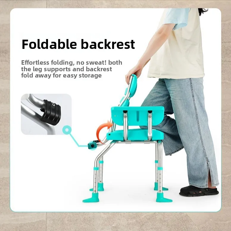 كرسي استحمام خاص لكبار السن، مقعد حمام واسع للغاية ومضاد للانزلاق للمرضى، تصميم مضاد للطرف، أدوات استحمام للتنقل