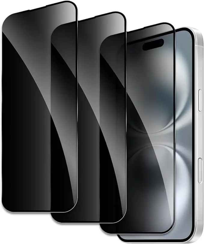 3-teiliger Sichtschutz-Displayschutz Geeignet für iPhone 17Promax/17Pro/16Pro/16/15Promax/15/14/14Promax/13Pro/13/12Promax/11/Xr/12 Serie, Bruchsicheres Gehärtetes Glas Zubehör, Anti-Spy Schutzfolie,