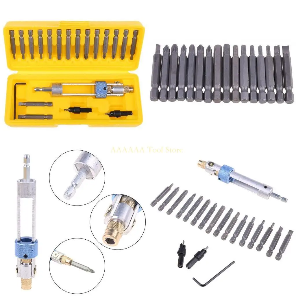 A2BE Durable Drill Driver Head Screwdriver Tools, Half Drill Bits With Portable Box