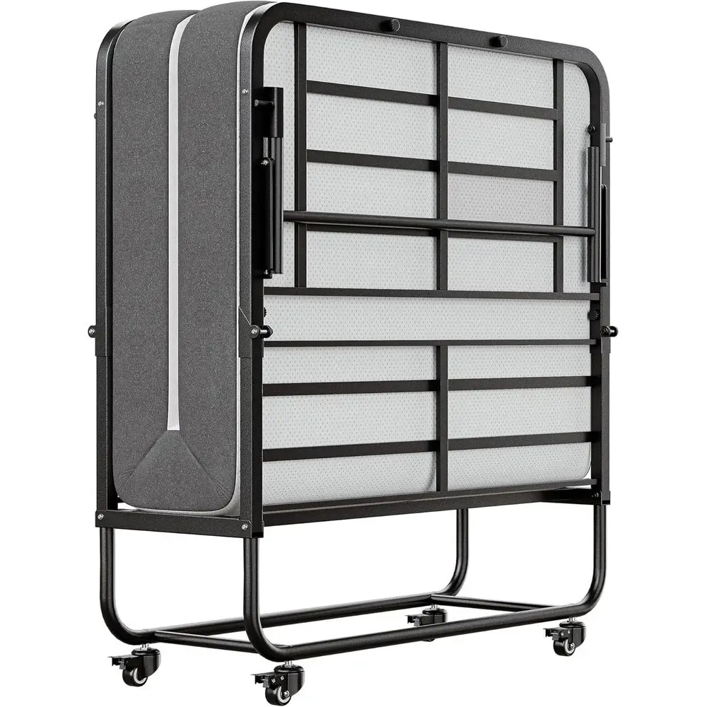 

SunsGrove Twin olding Bed with Mattr, 75" x 38" oldable Gt Bed, Portable Rollaway Bed with 5" Memory oam Mattr, Space-Saving Stu