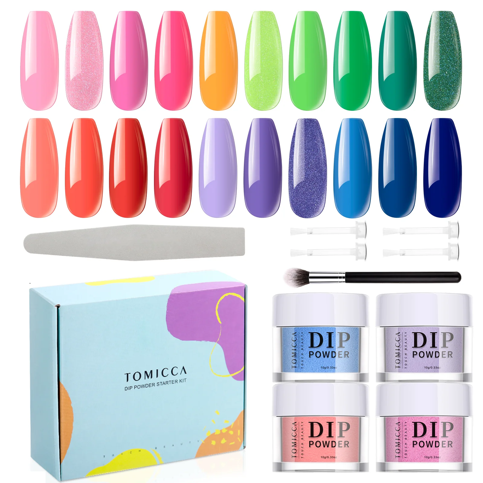 10g Nail Powder Dipping Set, Various Colors, Perfect for Women's DIY Nail Salon Gifts