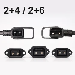 2+6 Battery Connector Wire Electric Vehicle Lithium Battery 2+4 Charging Port Plug Socket High Current E-bike Power Cord Adapter