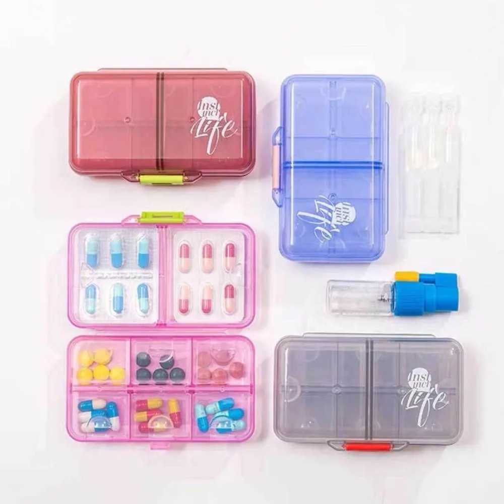 New Hot Mini Premium Portable Travel Weekly 8 Grids Pill Box Cases Container Organizer Storage for Vitamin Medicine Fish Oils