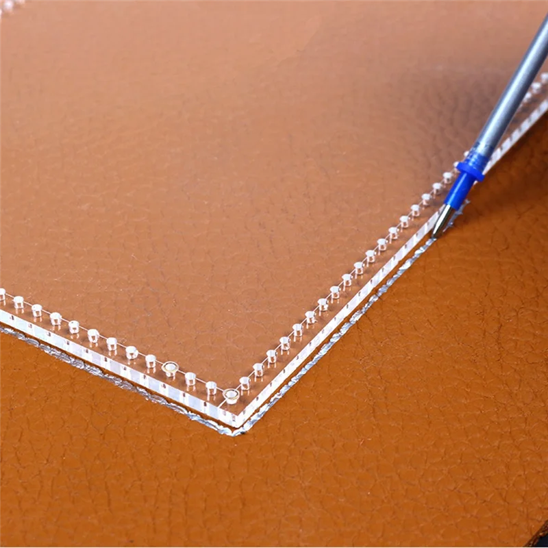 5Pcs/Set Clear Leather Craft Acrylic Purse Vintage Wallet Bag Pattern Stencil Template Tool for Leather Tool DIY Set