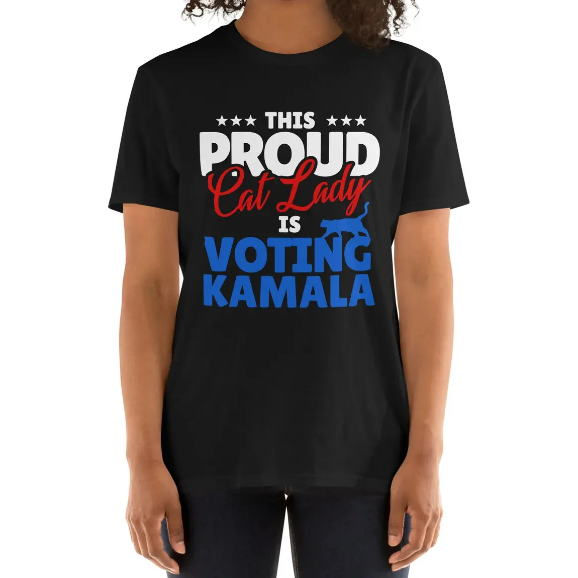 Kamala Harris Shirt Childless Cat Lady 2024 I'm with Her Brat President T-Shirt O-neck Casual Breathable Unisex All-match Cotton