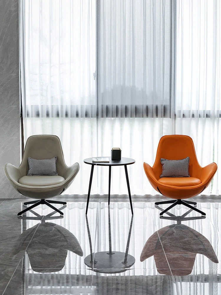 Luxury Sofa Chair Nordic Living Room Single Backrest Chairs 360 ° Rotating Leisure Chair Modern Interior Room Lazy Armchairs