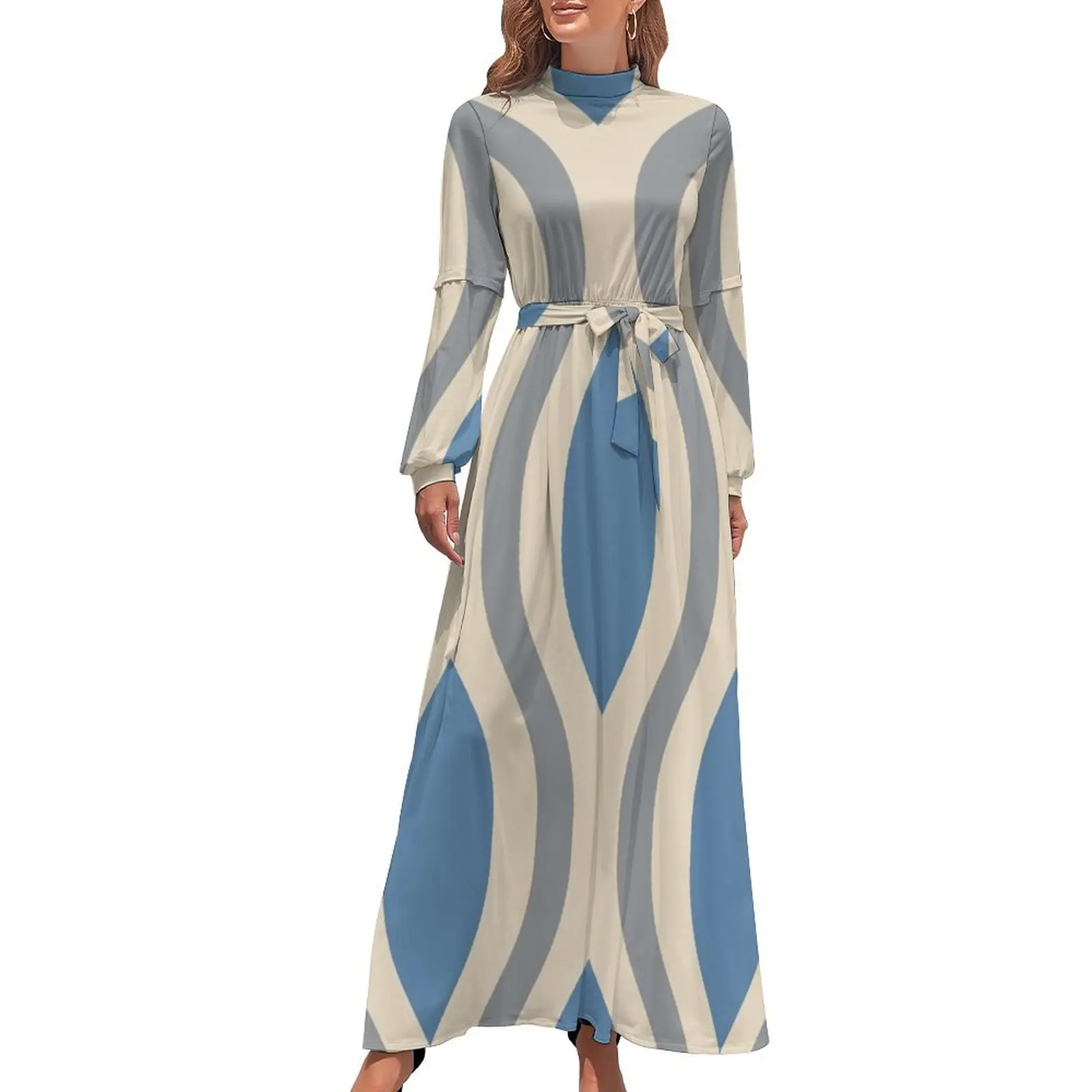

Retro Mid Century Modern Ogee Pattern 282 Long Dress elegant dresses for women womens dress