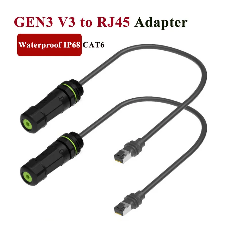 For Starlink Mini Gen3 to RJ45 Ethernet Connector Adpater IP68 Waterproof for SPX Extender GEN3 V3 CAT6 Gigabit Cable Connector