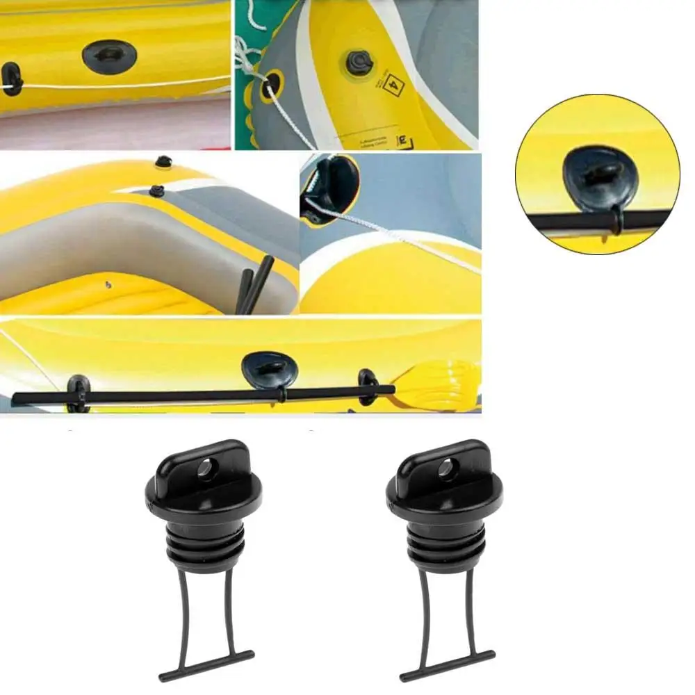 4x tapón de drenaje Universal para casco de Kayak, repuesto marino para navegación, color negro