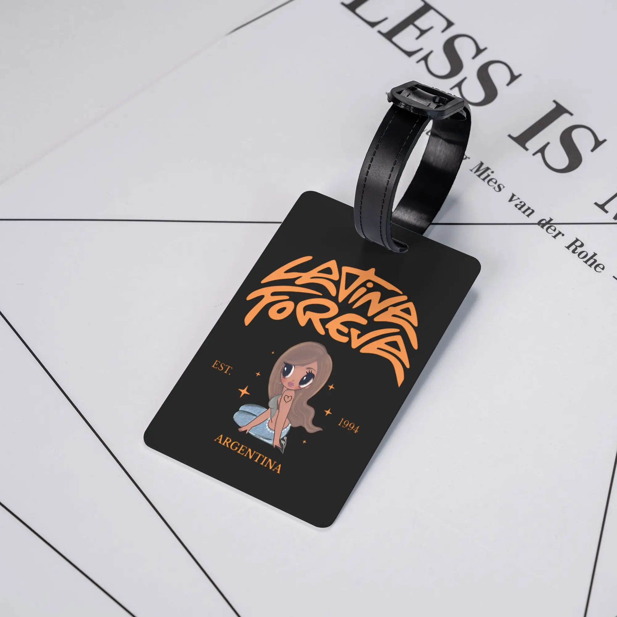 

Пользовательские багажные бирки Karol G Latina Foreva, держатель для дорожных аксессуаров, держатель для посадочных бирок, багажная бирка, идентификационная адресная этикетка