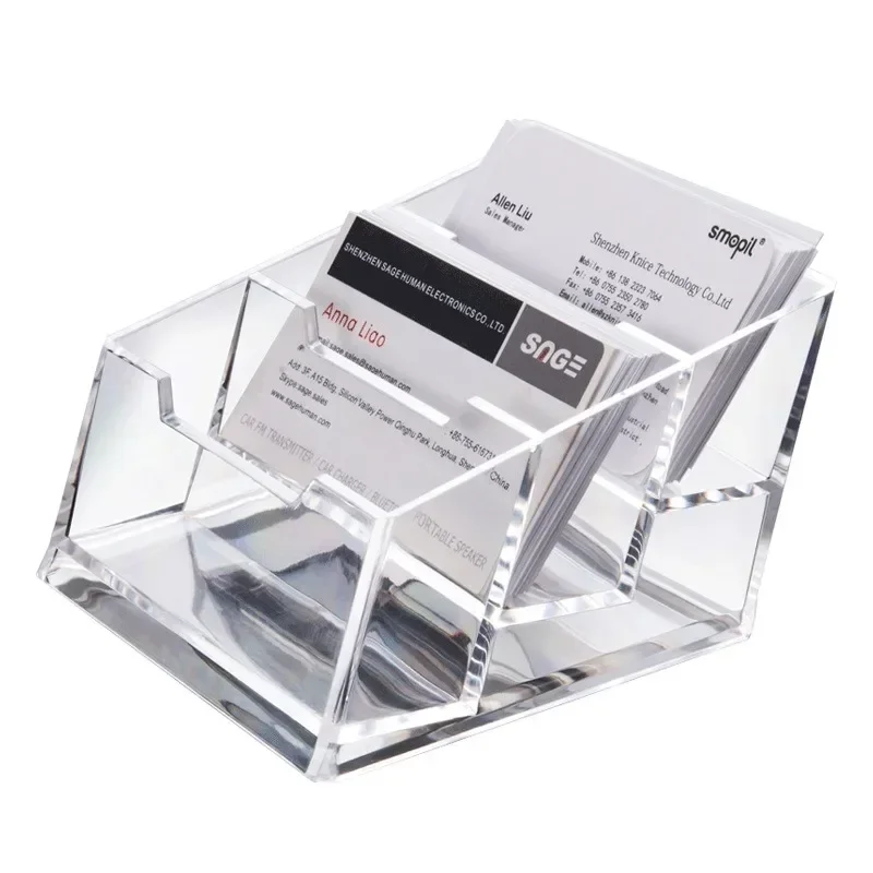 Transparent Business Card Holder Desktop Business Cards Organizer Box Exhibition Calling Visiting Card Stand Support Holder