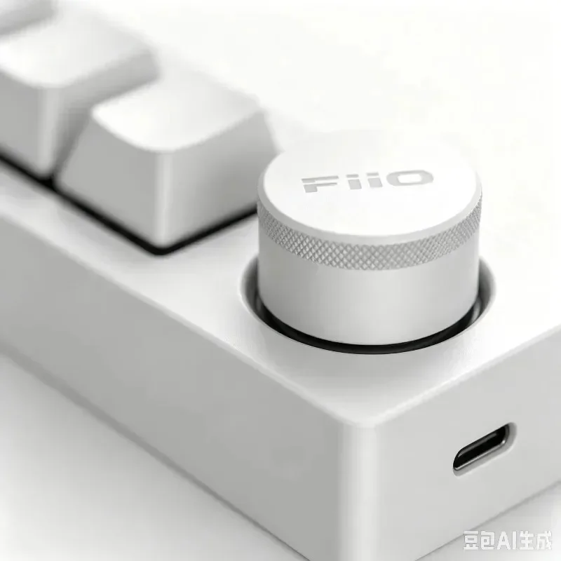 FiiO KB1K 3‑Key Programmable Multimedia Keypad Macro Shortcut USB‑C with Rotary Knob for Audio PC Laptop Media Control Custom