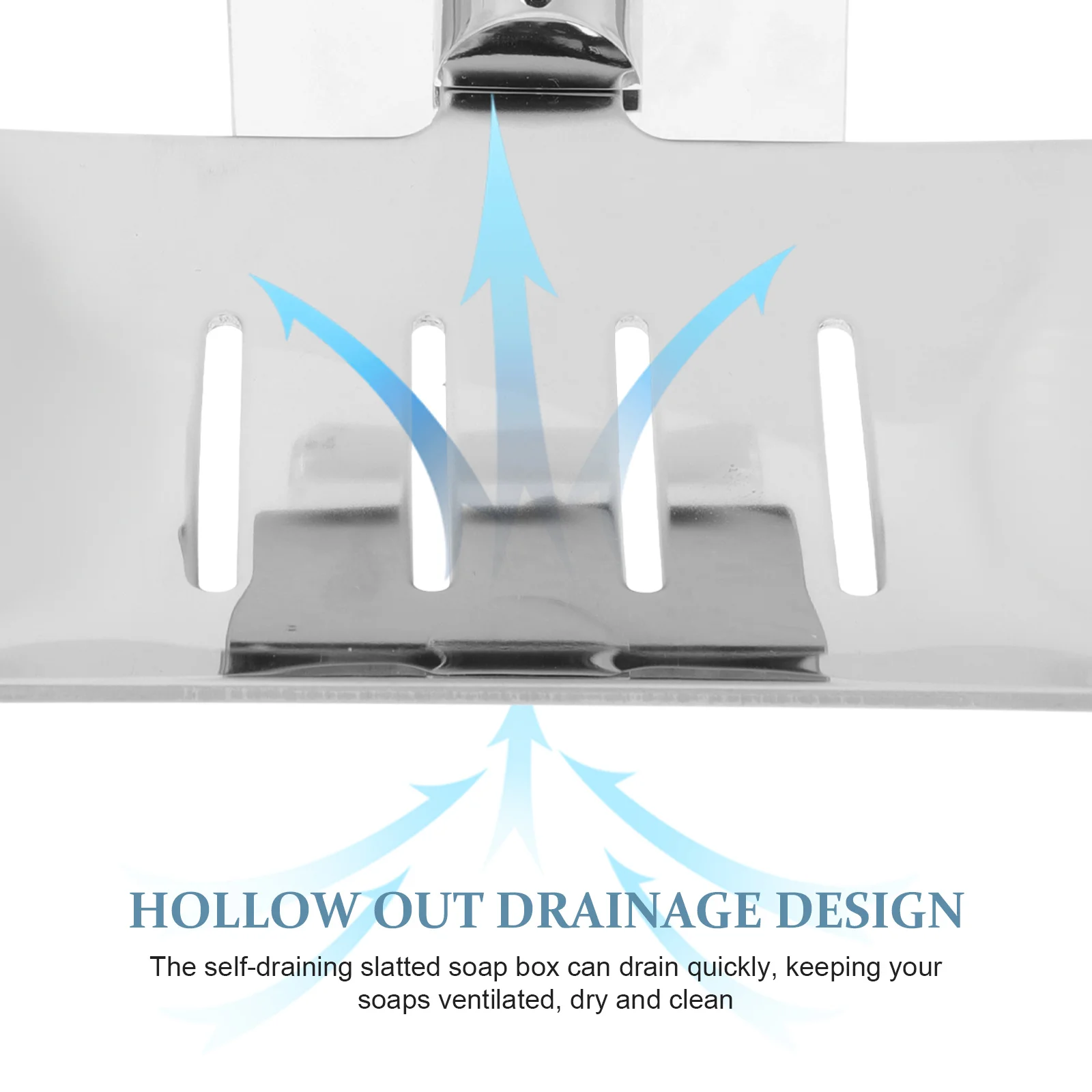 

Premium Stainless Steel Soap Dish Holder Punch-Free Self-Draining Soap Storage Rack for Bathroom Kitchen Wall Mount