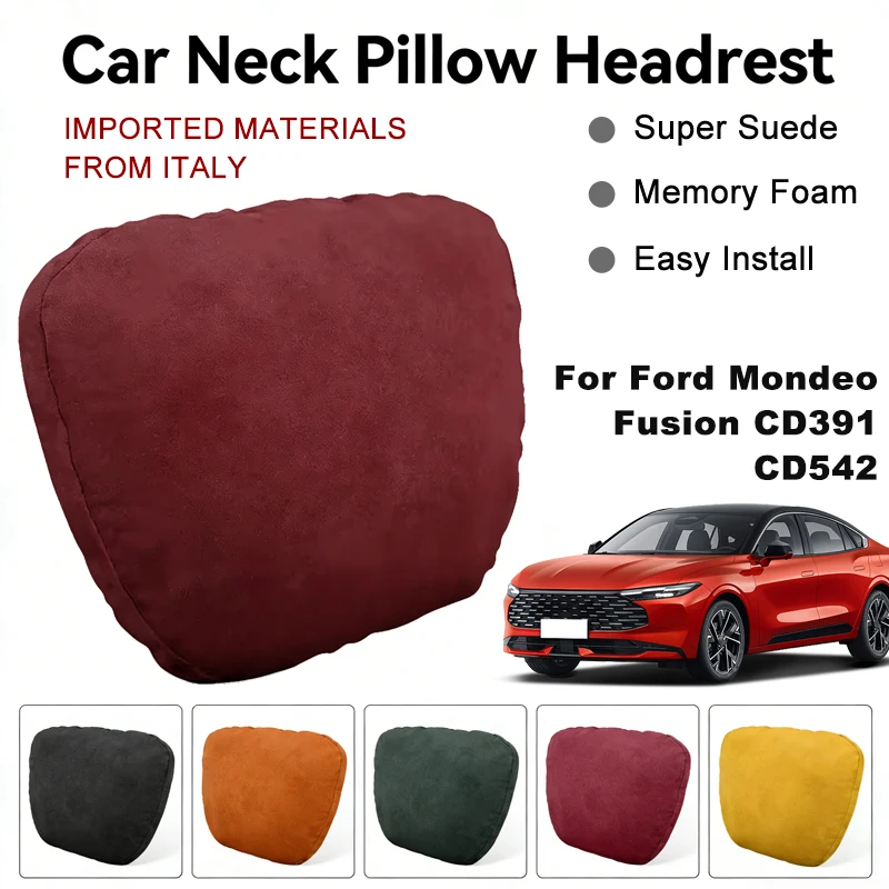 

Italy Suede Car Neck Rest Pillow For Ford Mondeo Fusion CD391 CD542 Seat Head Neck Support Cushion Auto Interior Accessories