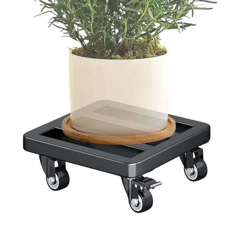 

Plant Caddy with Wheels Heavy Duty Metal Plant Stand on Wheels Flower Pot Mobile Tray Rolling Planter Base for Indoor Outdoor