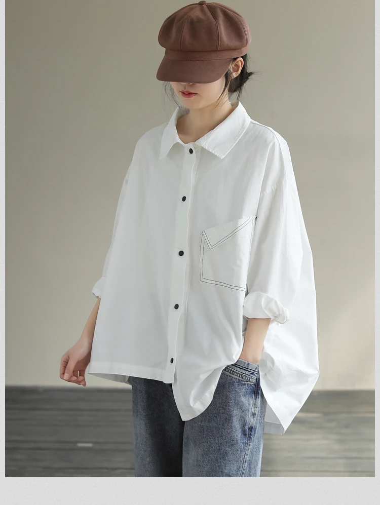 Spring Autumn Casual Korean Sle Pure Color Asymmetrical irt Women's Loose Lazy Slimming ket plus Size Top Coat