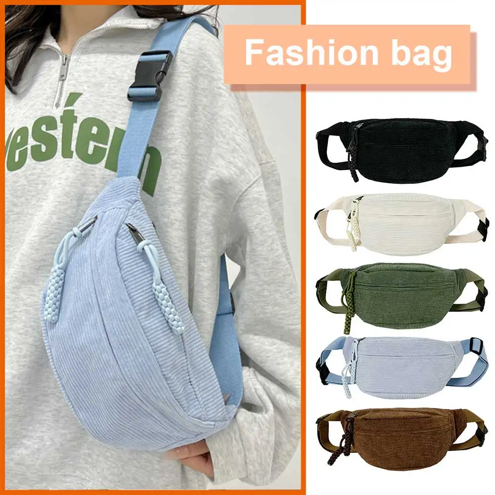 Borsa a tracolla alla moda da donna borsa a tracolla in velluto a coste di grande capacità borsa per gnocchi borsa a tracolla multifunzione elegante