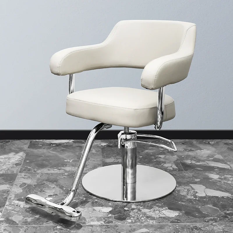 

High-End Hair Salon Rotatable Lifting Hot Dyeing Hair Cutting Chair Simple Barber Shop Seat