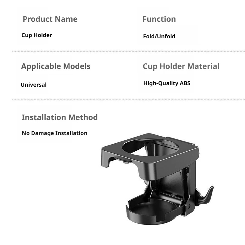 SEAMETAL Car Door Cup Holder Universal Back Clip Hooks Design Drink Rack Organizer Foldable Car Motorcycle Water Cup Holder - view 6