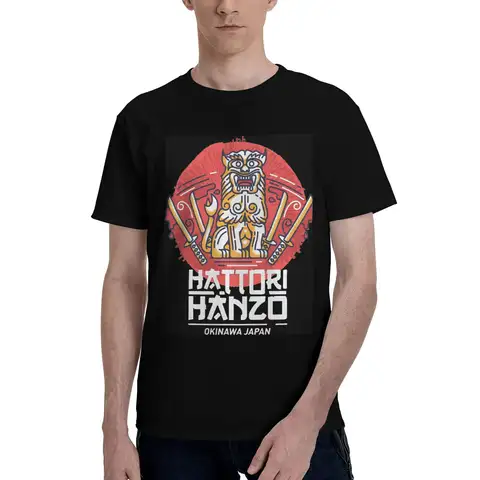 Hattori Hanzo Form Kill Bill Sword & Sushi 티셔츠 남성 웃긴 코튼 티셔츠 크루 넥 반소매 티셔츠 프린트 탑