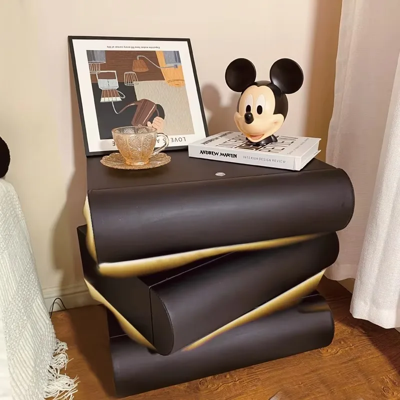 Italiya Decor Nightstands Unique Black Luxury Bedside Minimalist Nightstands Modern Space Saving Mesa De Noche furniture bedroom