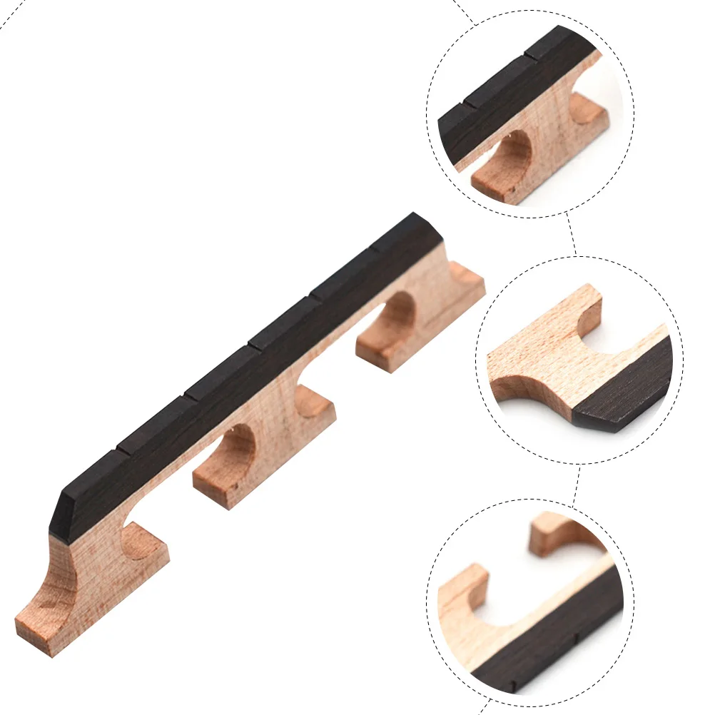 

2 Pcs Wooden Piano Code Banjo Bridge Supplies Major Parts Light Brown