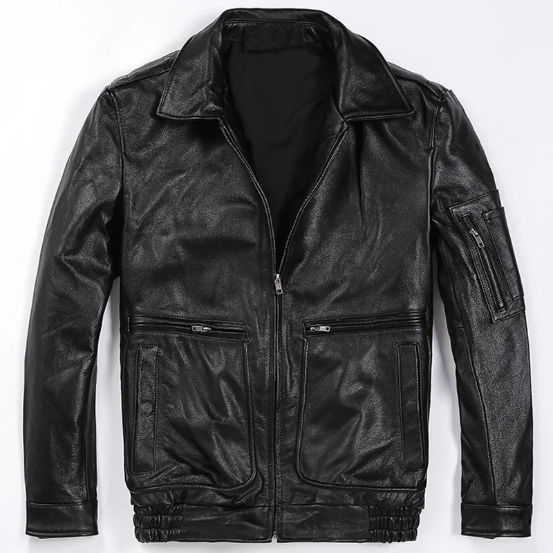 classic Free style shipping,Brand leather jacket.man slim vintage 100% cowhide jackets.high quality motor coat.sales,60-110kgs