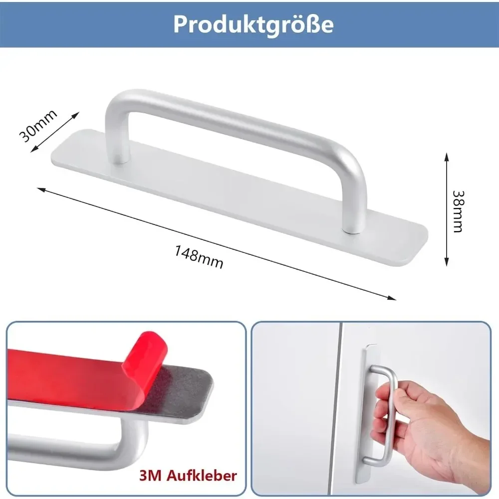 1Pcs Drawer Pulls Adhesive Cabinet Handles Self Stick on Handle Black Cabinet Pulls No Drilling Push Pull Helper for Kitchen