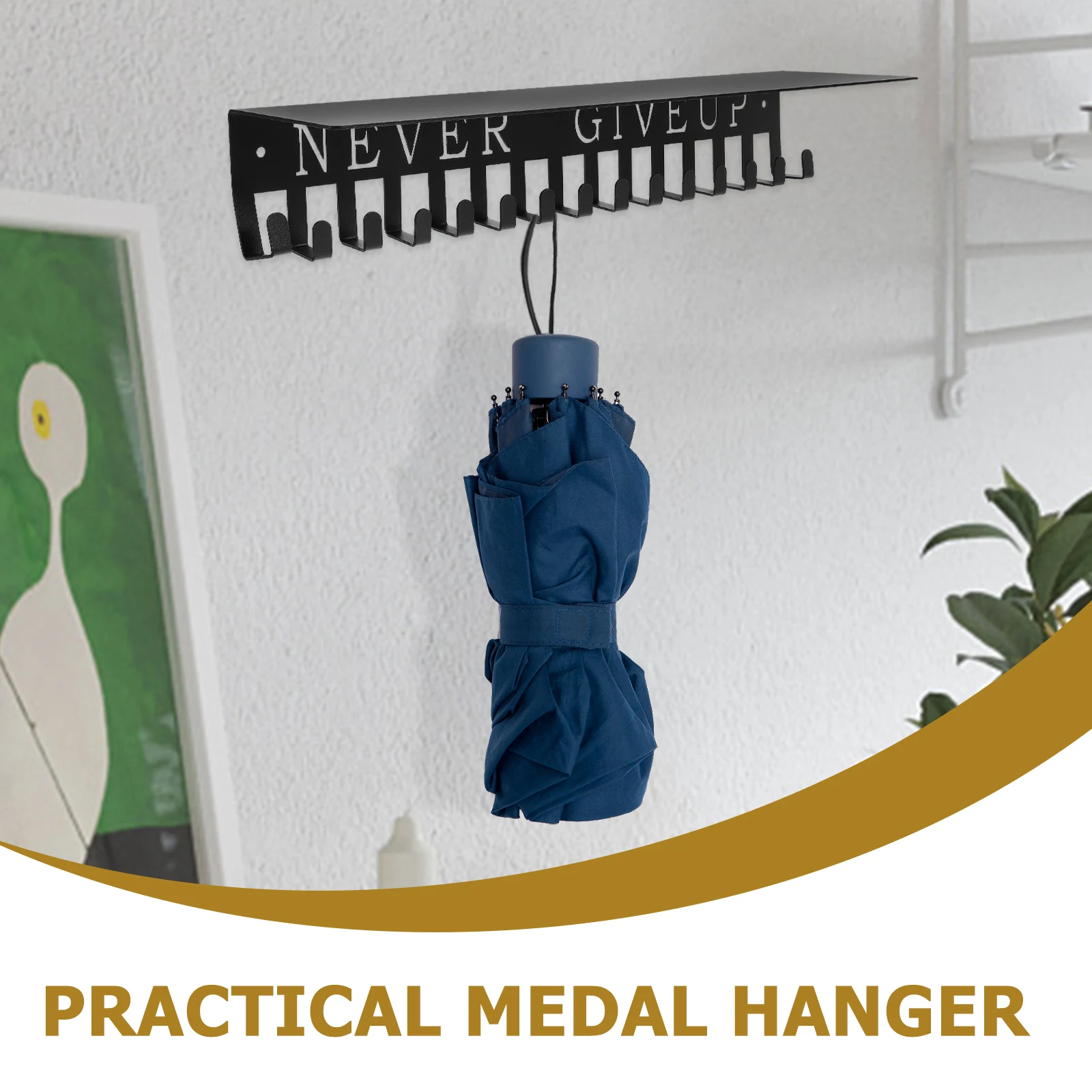 

Medal Hanger Holder Black 40x10x6 6cm Iron Material Wall Mounted Display Rack Storage Shelf Hanging Medal St Hook